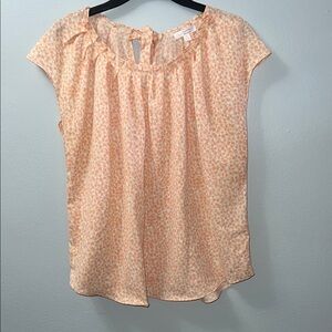 LC Lauren Conrad Pink Relaxed Ruffled Blouse